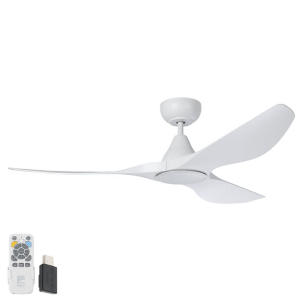 Surf SMART DC Ceiling Fan by Eglo with LED Light White 52"