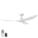 Surf SMART DC Ceiling Fan by Eglo with LED Light White 60"