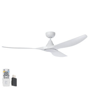 Surf SMART DC Ceiling Fan by Eglo with LED Light White 60"