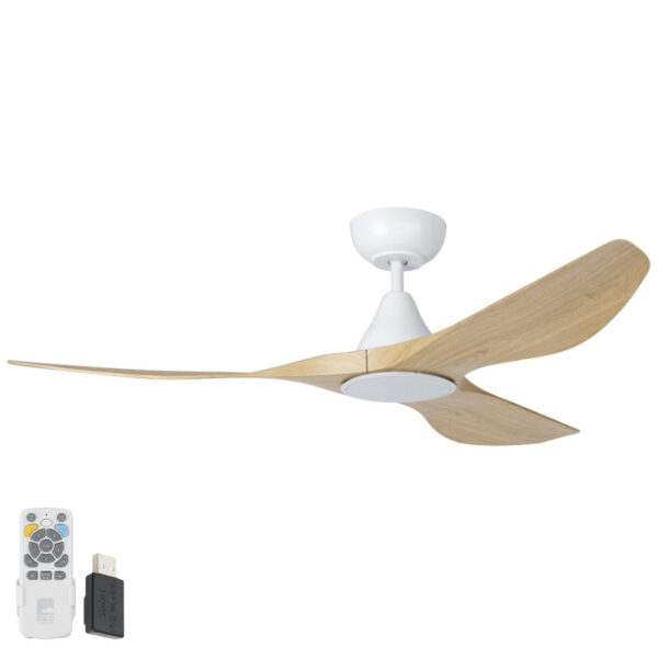 surf-smart-dc-ceiling-fan-by-eglo-with-led-light-white-with-oak-52 Surf SMART DC Ceiling Fan by Eglo with LED Light White with Oak 52"