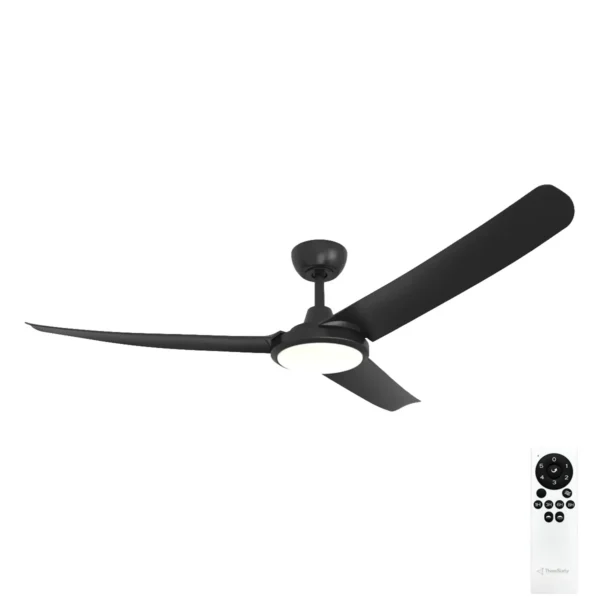 Three Sixty Flatjet 345 DC Ceiling Fan with LED Light - 56" (Black) - Image 1