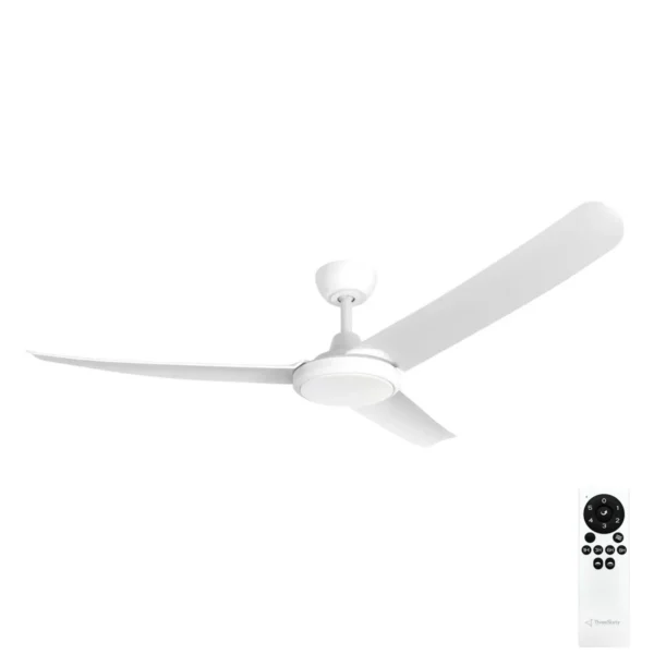 Three Sixty Flatjet 345 DC Ceiling Fan with LED Light - 56" (White) - Image 1