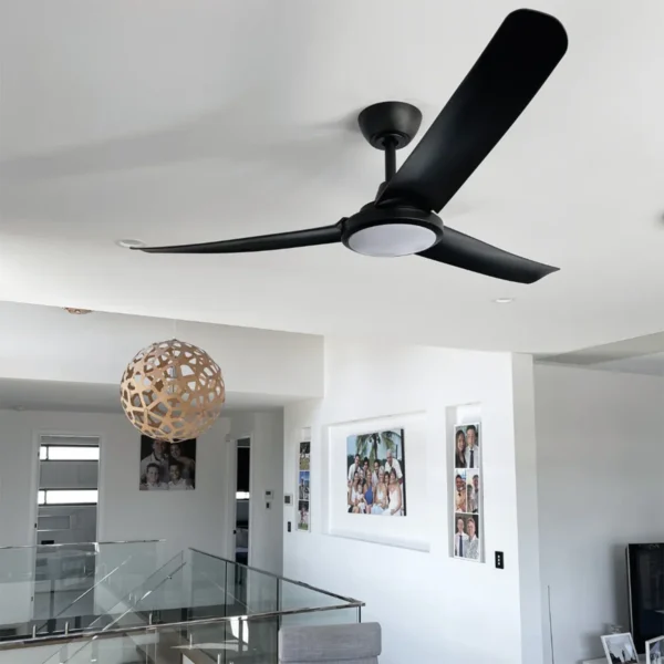 Three Sixty Flatjet 345 DC Ceiling Fan with LED Light - 56" (Black) - Image 2