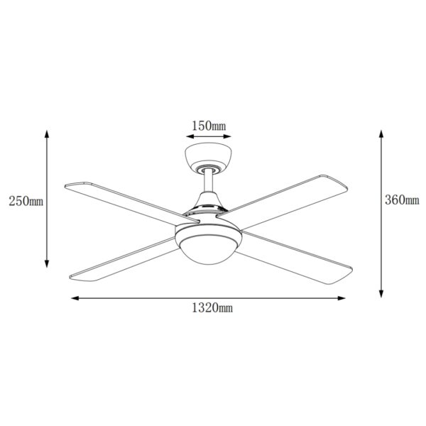 Claro Essentials Cooler AC Ceiling Fan with CCT LED & Remote - 52" (White) - Image 4