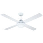 Hunter Pacific Azure Ceiling Fan with Light and ABS Blades White 48"