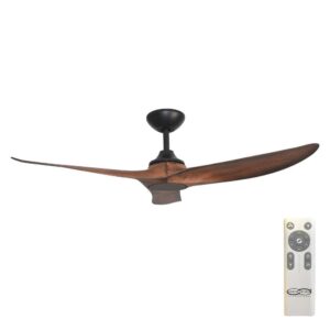 Hunter Pacific Evolve DC Ceiling Fan - (Black with Koa Blades) - main