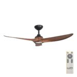 Hunter Pacific Evolve DC Ceiling Fan with LED Light - (Black with Koa Blades) - main