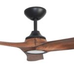 Hunter Pacific Evolve DC Ceiling Fan with LED Light - 60" (Black with Koa Blades) - close up