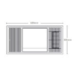 Mercator Mercury 3-in-1 Exhaust Fan with LED Light Dimensions