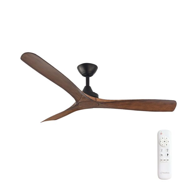Three Sixty Spitfire DC Ceiling Fan - 52" (Black with Koa Blades) - Image 1