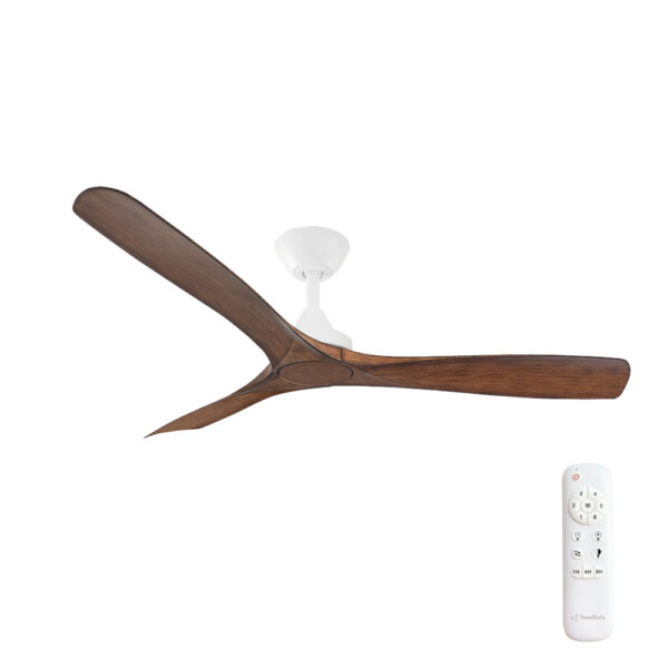 three-sixty-spitfire-dc-ceiling-fan-white-with-koa-blades-52 Three Sixty Spitfire DC Ceiling Fan - 52" (White with Koa Blades) - Image 1