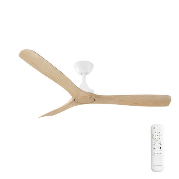 three-sixty-spitfire-dc-ceiling-fan-white-with-natural-blades-52 Three Sixty Spitfire DC Ceiling Fan - 52" (White with Natural Blades) - Image 1