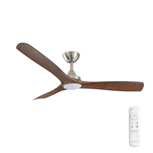 three-sixty-spitfire-dc-ceiling-fan-with-led-light-brushed-nickel-with-koa-blades-52 Three Sixty Spitfire DC Ceiling Fan with LED Light - 52" (Brushed Nickel with Koa Blades) - Image 1