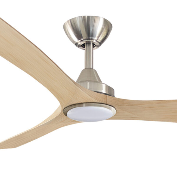 Three Sixty Spitfire DC Ceiling Fan with LED Light - 52" (Brushed Nickel with Natural Blades) - Image 2