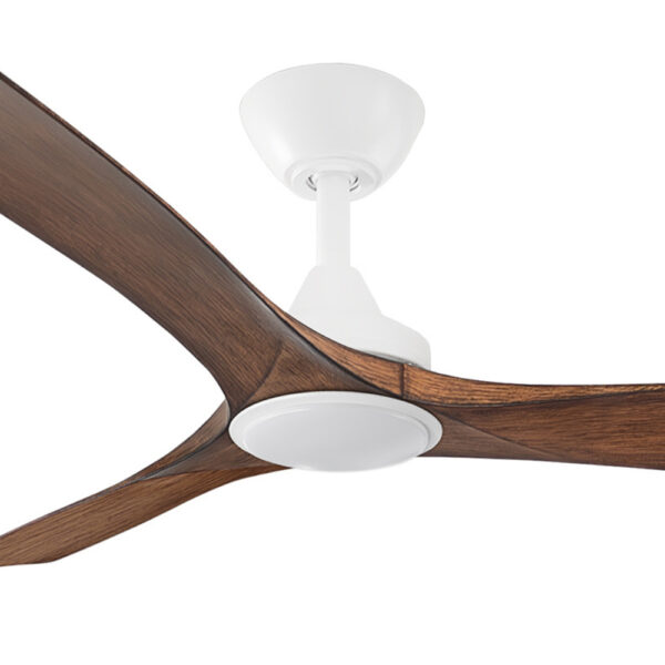 Three Sixty Spitfire DC Ceiling Fan with LED Light - 52" (White with Koa Blades) - Image 2