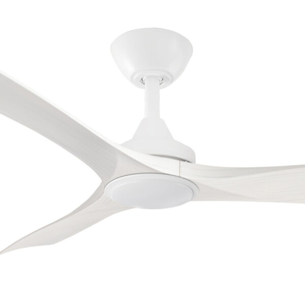 Three Sixty Spitfire DC Ceiling Fan with LED Light White with White Wash Blades 52" Motor