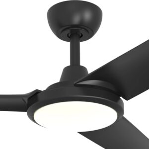 Three Sixty FlatJET 3 Blades DC Ceiling Fan with LED Light in Black 52" Motor