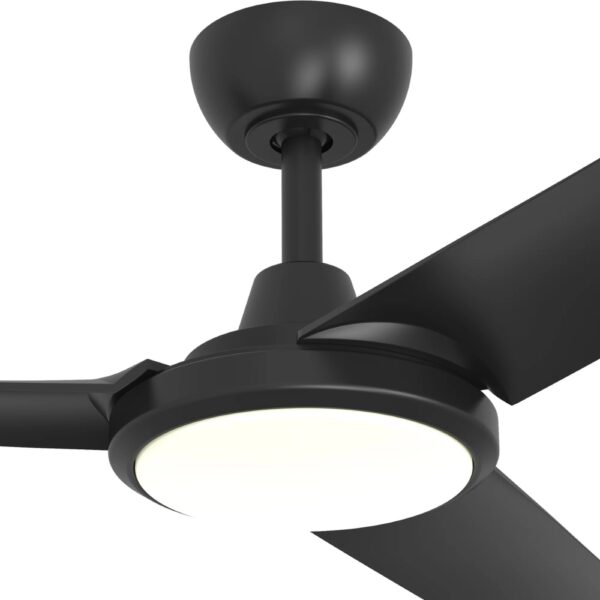 Three Sixty FlatJET 3 Blades DC Ceiling Fan with LED Light in Black 52" Motor