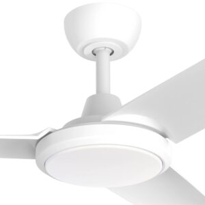 Three Sixty FlatJET 3 Blades DC Ceiling Fan with LED Light in White 52" Motor