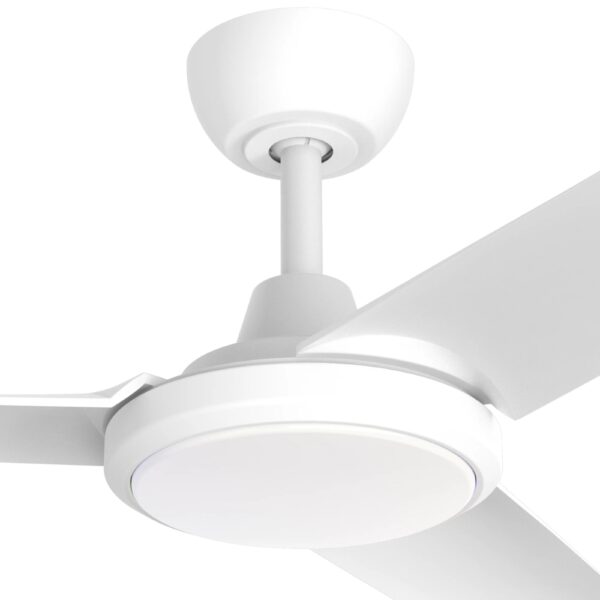 Three Sixty FlatJET 3 Blades DC Ceiling Fan with LED Light in White 52" Motor
