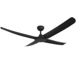 Three Sixty FlatJET 4 Blades DC Ceiling Fan in Black 52"