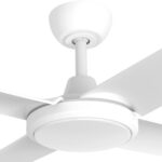 Three Sixty FlatJET 4 Blades DC Ceiling Fan with LED Light in White 52" Motor