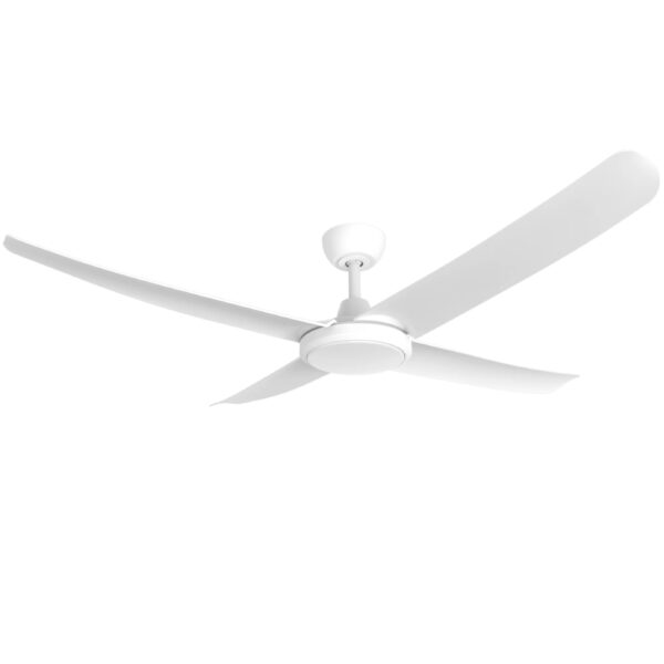 Three Sixty FlatJET 4 Blades DC Ceiling Fan with LED Light in White 52"