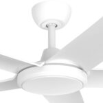 Three Sixty FlatJET 5 Blades DC Ceiling Fan with LED Light in White 52" Motor