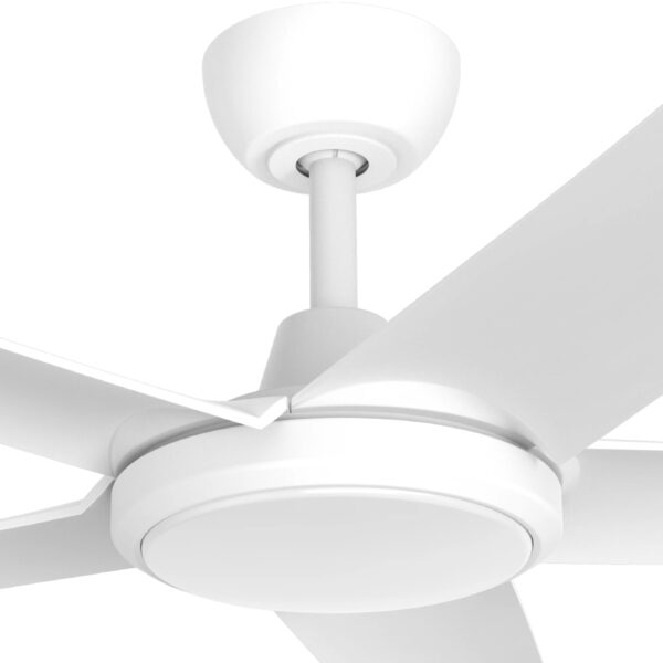 Three Sixty FlatJET 5 Blades DC Ceiling Fan with LED Light in White 52" Motor