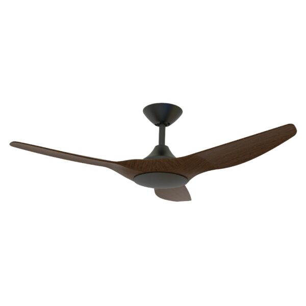 domus-strike-48-black-with-koa-blades-without-remote Domus Strike DC Ceiling Fan in 48-inch Black with Walnut Colour
