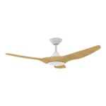 Domus Strike DC Ceiling Fan in 48-inch White with Oak Colour