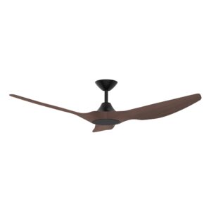 Domus Strike DC Ceiling Fan in 60-inch Black with Walnut Colour
