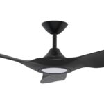 Domus Strike DC Ceiling Fan with LED Light in 60-inch Black Motor