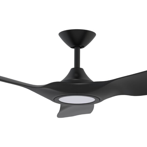 Domus Strike DC Ceiling Fan with LED Light in 60-inch Black Motor