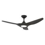 Domus Strike DC Ceiling Fan with LED Light in 48-inch Black