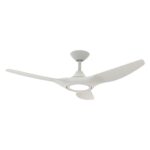 Domus Strike DC Ceiling Fan with LED Light in 48-inch White
