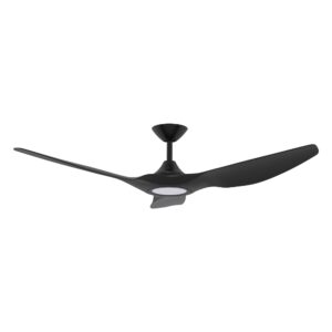 Domus Strike DC Ceiling Fan with LED Light in 60-inch Black