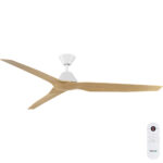 Fanco Infinity-ID DC Ceiling Fan 64-inch White Motor with Beechwood Blades