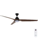 Fanco Infinity-ID DC Ceiling Fan with LED Light Black Motor with Spotted Gum Blades