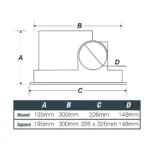 Ventair Airbus EC 500 Square Ceiling Exhaust Fan with Wall Control - White - Image 4