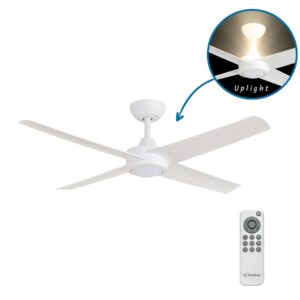 Three Sixty Ambience Uplight DC Ceiling Fan with LED Light - 48" (White)