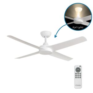 Three Sixty Ambience Uplight DC Ceiling Fan - 48" (White)