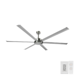 Brilliant Colossus DC 84 inch Ceiling Fan in Satin Nickel with Remote and Wall Control