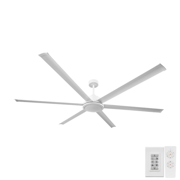 Brilliant Colossus DC 84 inch Ceiling Fan in White with Remote and Wall Control