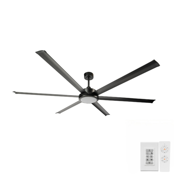 Brilliant Colossus DC 84 inch Ceiling Fan with LED Light in Matt Black with Remote and Wall Control