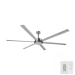 Brilliant Colossus DC 84 inch Ceiling Fan with LED Light in Satin Nickel with Remote and Wall Control