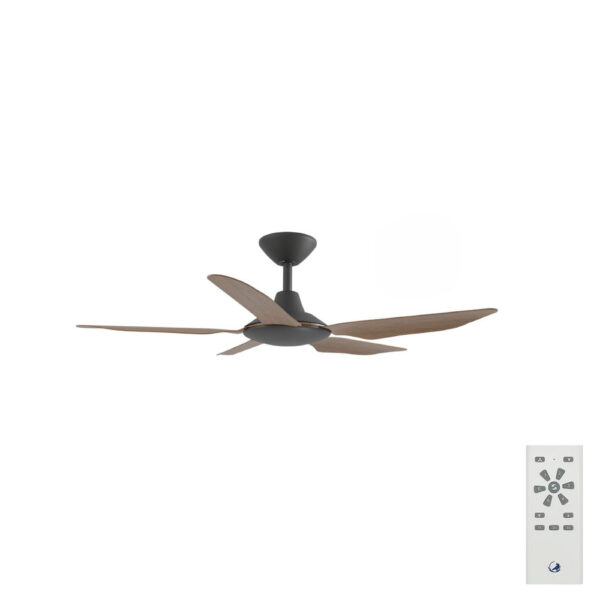 Calibo Storm DC Ceiling Fan - 42" (Black with Koa Blades) - Image 1