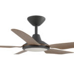 Calibo Storm DC 42-inch Ceiling Fan with LED Light Black Koa Blades Motor