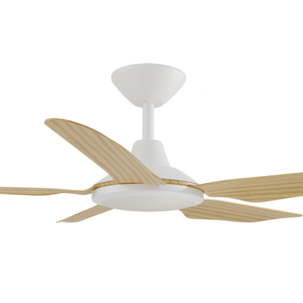 Calibo Storm DC Ceiling Fan with LED Light - 42" (White with Bamboo Blades) - Image 2
