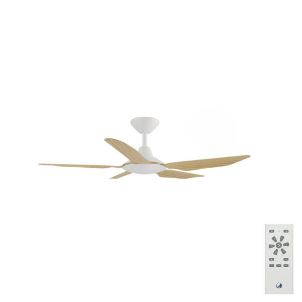 Calibo Storm DC Ceiling Fan - 42" (White with Bamboo Blades) - Image 1